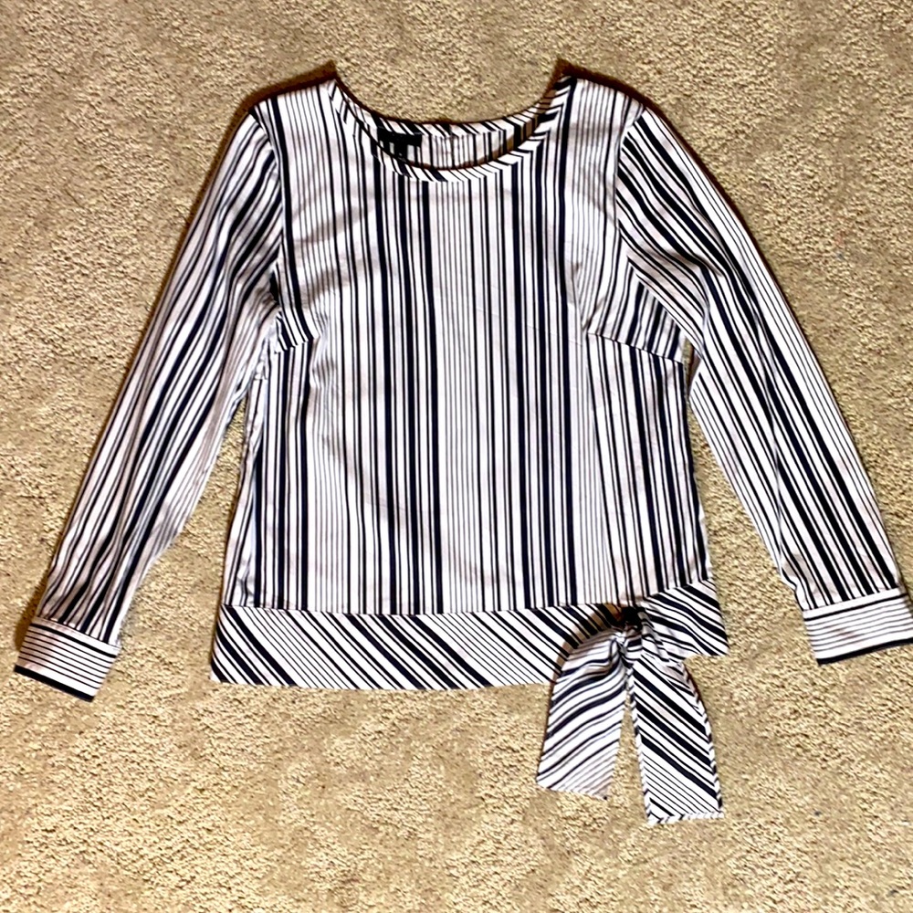Talbots Poplin Side-Tie striped Top